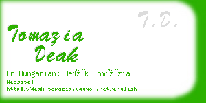 tomazia deak business card